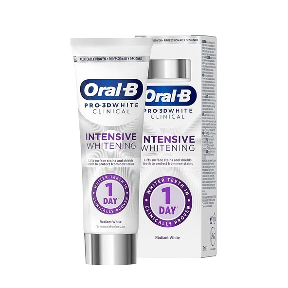 Oral-B Pro-3D White Clinical Beyaz Yoğunluk Diş Macunu 75ml ürün görseli 1