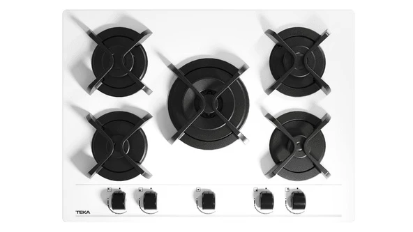 TEKA GBC 75030 WH BEYAZ 70 CM. 5 GÖZLÜ GAZLI ANKASTRE CAM OCAK ürün görseli 1