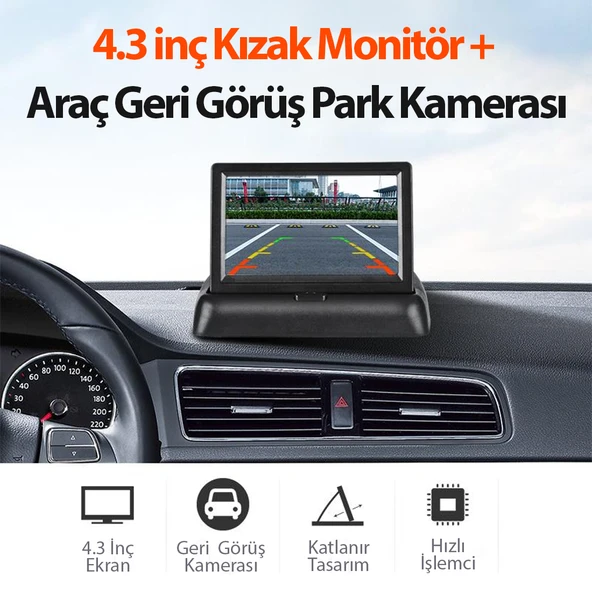 Oto Geri Görüş Kamera Seti Katlanır Monitör ve Arka Kamera N11.300 ürün görseli 1
