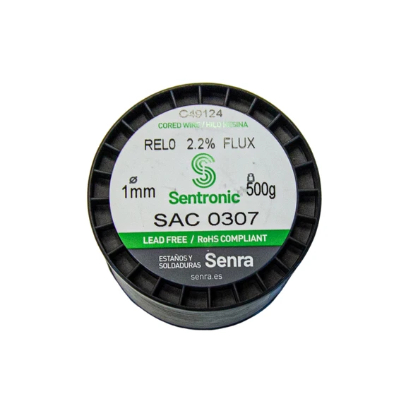 Sentronic SAC0307 Lehim Teli - 1mm, 500g, Kurşunsuz, %2.2 Flux ürün görseli 1