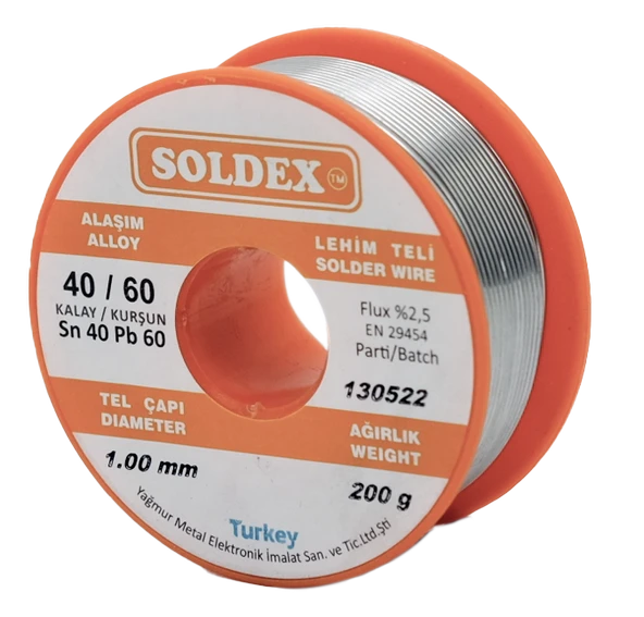 Soldex 1mm Sn60 Pb40 Lehim Teli 200gr ürün görseli 1