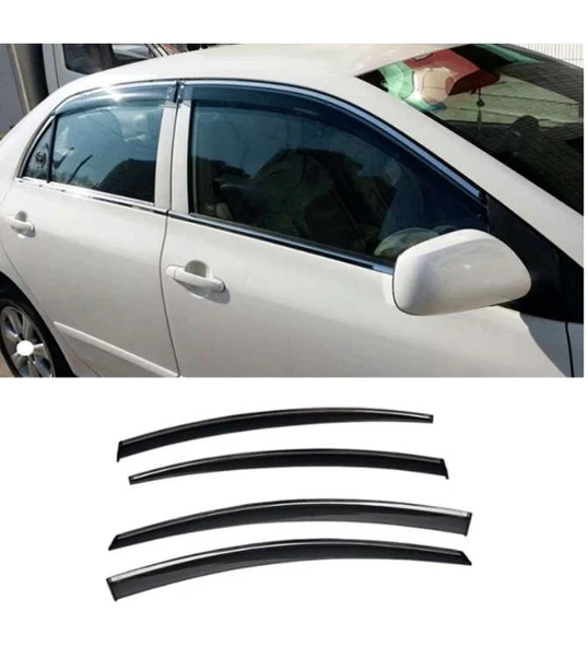 Toyota Corolla Uyumlu 2007 2012 Kromlu Cam Rüzgarlığı İthal ürün görseli 1