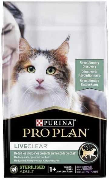 Pro Plan LiveClear Hindili Alerjen Azaltan Kısırlaştırılmış Kedi Maması 7 Kg ürün görseli 1