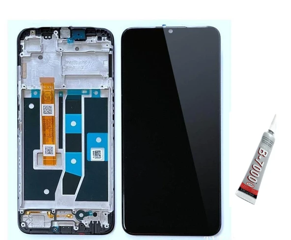 OPPO A16  Ekran Dokunmatik Çıtalı (SİYAH) B7000 YAPIŞTIRICI ürün görseli 1