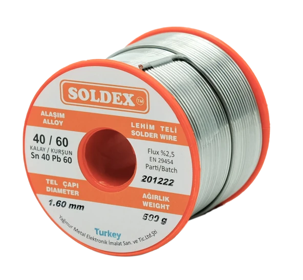 Soldex 1.60mm  Sn40 Pb60 Lehim Teli 500gr ürün görseli 1