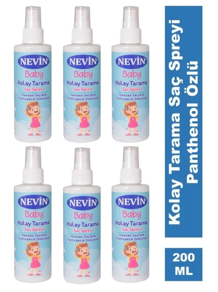 Nevin Kolay Tarama Saç Spreyi Panthenol Özlü 200ml 6 Adet ürün görseli 1