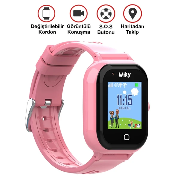 Wiky Watch 4S Pembe Akıllı Çocuk Saati - Resim 2