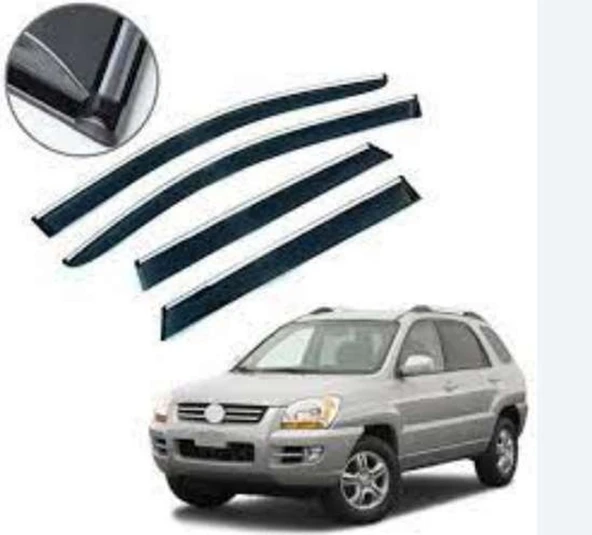 Kia Sportage Uyumlu 2003 2009 Kromlu Cam Rüzgarlığı İthal ürün görseli 1