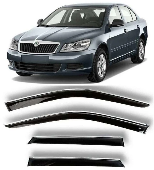 Skoda Octavia Uyumlu 2004 2012 Kromlu Cam Rüzgarlığı İthal ürün görseli 1