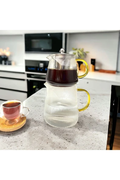 Akkoyunlu home Pinterest Çizgili Cam Çaydanlık ürün görseli 1