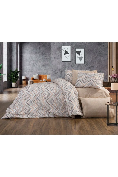 Akkoyunlu home Chevron Çift Kişilik Nevresim Takımı (NEVRESİM,ÇARŞAF,YASTIK) Takımı 2 Kişilik ürün görseli 1