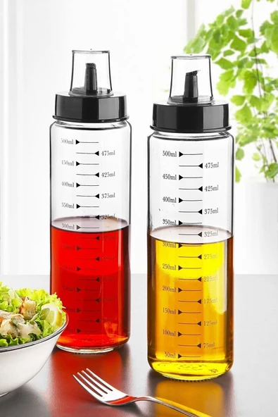 Akkoyunlu home 2'li Damlatmaz Akıllı Cam Yağlık Ve Sirkelik 500 ml ürün görseli 1