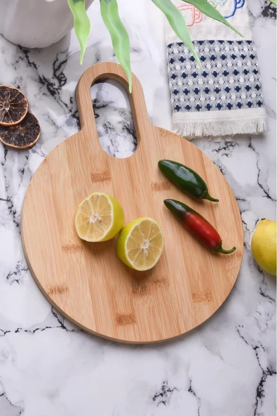 Akkoyunlu home Oval Kesme Doğrama Sunum Tahtası Seti Bambu Kesim Panosu ürün görseli 1