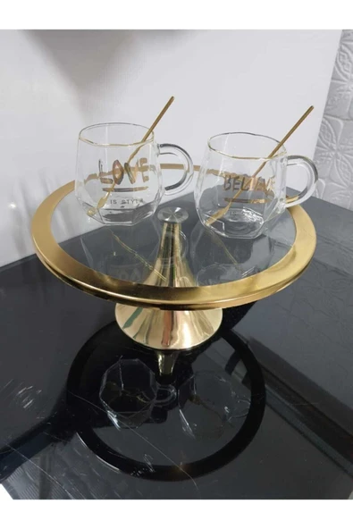 Akkoyunlu home Mermer Pasta Standı Mermer Kek Standı Mermer Pastalık Gold Ayaklı Kek Ve Pasta Standı 25 Cm ürün görseli 1