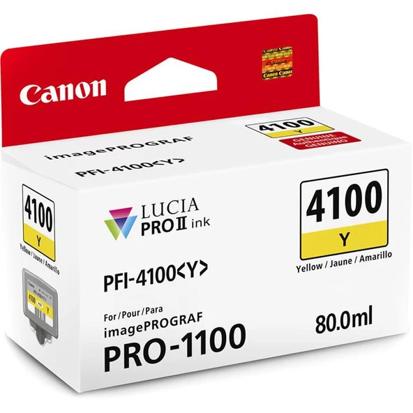 Canon INK PFI-4100 Y Yellow Mürekkep ürün görseli 1