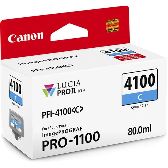 Canon INK PFI-4100 C Cyan Mürekkep ürün görseli 1