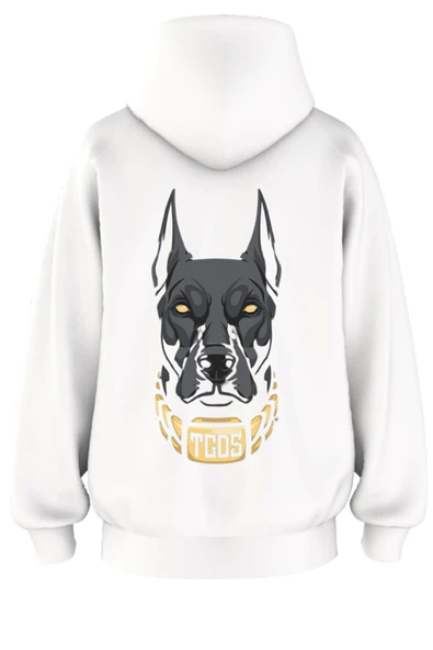 Oversize 'Dog' Baskılı Kapşonlu Hoodie Sweatshirt ürün görseli 1