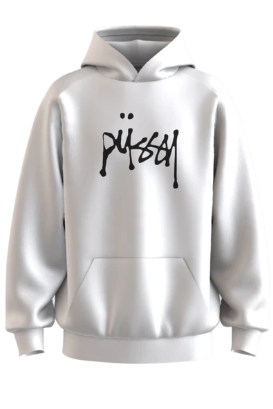 Oversize 'Püsay' Baskılı Kapşonlu Hoodie Sweatshirt ürün görseli 1