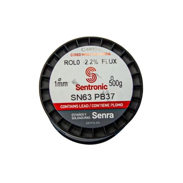 Sentronic SN63 PB37 Lehim Teli (2.2% Flux, 500g, 1mm) ürün görseli 1
