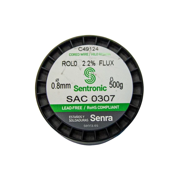 Senra Sentronic SAC 0307 Lehim Teli - 0.8mm, 500g, %2.2 Flux ürün görseli 1