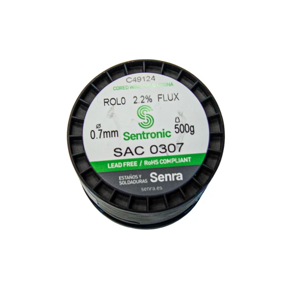 Sentronic SAC0307 Kurşunsuz Lehim Teli - 0.7mm, 500g, %2.2 Flux ürün görseli 1