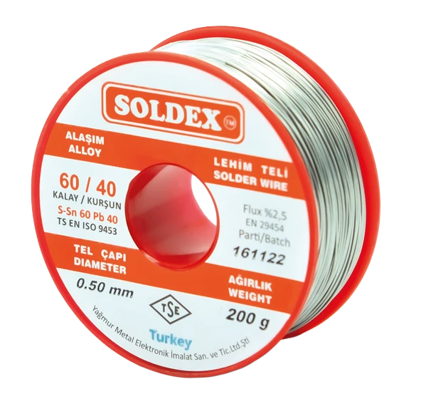 Soldex Sn60 Pb40 0.50mm 200gr ürün görseli 1