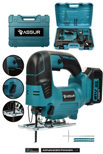 Assur Profesyonel 21V Çift Akülü Metal Şanzıman Dekupaj Testere Makinesi ürün görseli 1