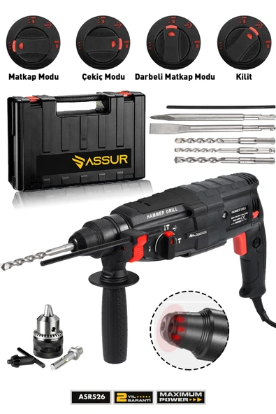 Assur Profesyonel Metal Şanzıman Kırıcı Delici Hilti Darbeli Matkap 2-28mm ürün görseli 1