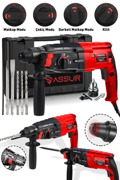 Assur Profesyonel Metal Şanzıman Kırıcı Delici Hilti Darbeli Matkap 2-28mm ürün görseli 1
