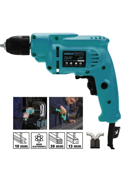 Assur 580W Metal Şanzıman 10mm Elektrikli Matkap ürün görseli 1