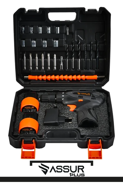 Assur Plus 12V Çift Akülü Vidalama Şarjlı Matkap - Resim 3