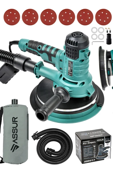 Assur 360'Ledli 850W Pro Alçıpan Zımpara Makinası Toz Emmeli ürün görseli 1