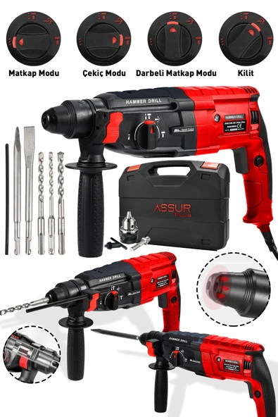 Assur Plus Profesyonel Metal Şanzıman Kırıcı Delici Hilti Darbeli Matkap 2-28mm ürün görseli 1