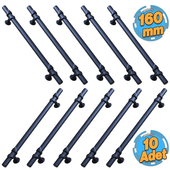 10 Adet Maça Siyah Metal Kulp 160 mm-16 cm Mobilya Çekmece Mutfak Dolabı Dolap Kulpları Kulbu Kulpu ürün görseli 1