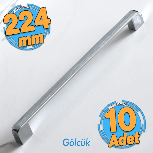10 Adet Gölcük Oval Mobilya Mutfak Dolap Çekmece Dolabı Kapak Metal Kulpu Kulbu Kulpları Krom 224 Mm ürün görseli 1
