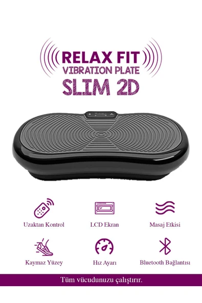 Relax Slim 2d Vibration Plate Titreşimli Spor Egzersiz Fitness Aleti Cihazı ürün görseli 1