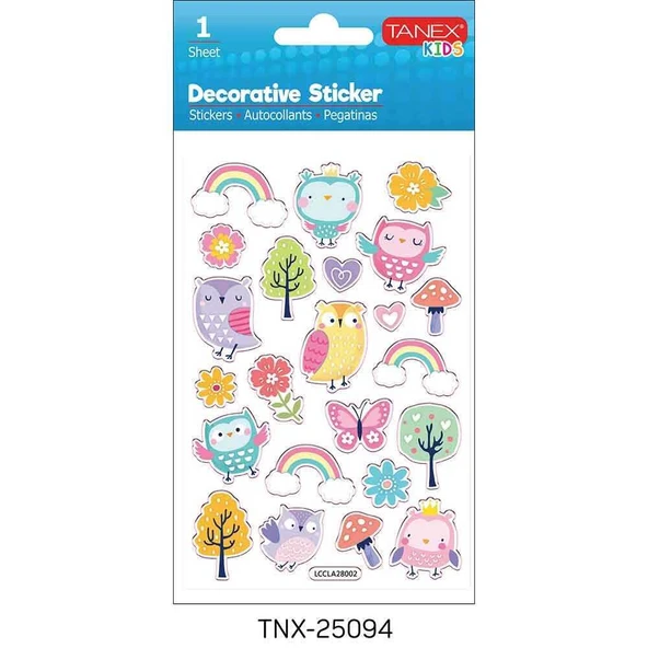 TANEX TNX-25094 PUFFY ORMAN HAYVANLARI-2 STICKER T ürün görseli 1