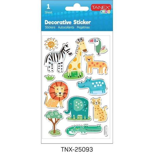 TANEX TNX-25093 PUFFY ORMAN HAYVANLARI-1 STICKER T ürün görseli 1