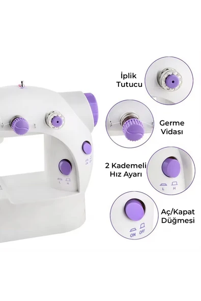 Mini Pedallı Sewing Dikiş Makinesi Ev Tipi - Resim 2