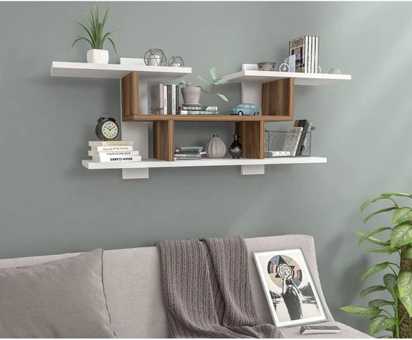 WOOD DUVAR RAFI CEVİZ ürün görseli 1