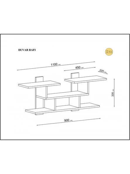 WOOD DUVAR RAFI CEVİZ - Resim 4