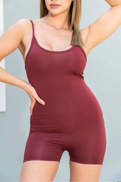 Askılı Vücuda Oturan Spor Şort Tulum 3'lü - Resim 7