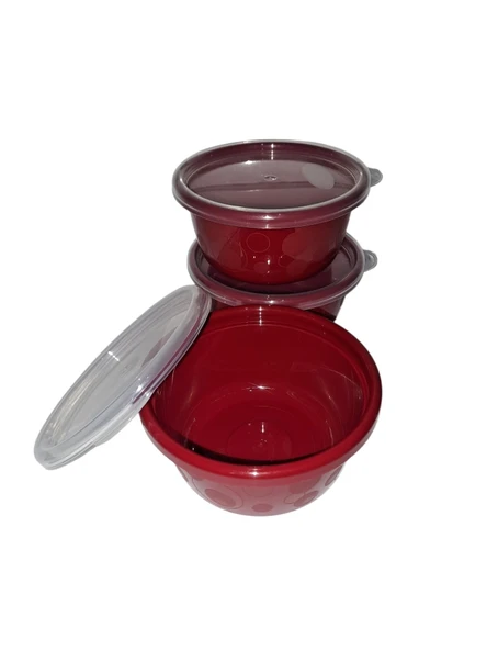 Hobby Life Tick Tock Hava Sızdırmaz Saklama Kabı 3'lü Set 3 x 250 ML Kırmızı ürün görseli 1