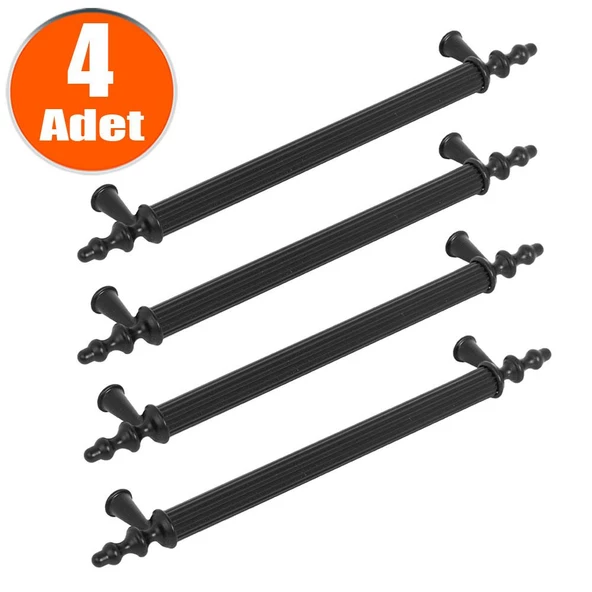Ovacık Çekmece Dolap Dolabı Kulpu Kulbu Siyah Metal Kulpları (96 MM-9.6 CM) (4 ADET) Mobilya Mutfak ürün görseli 1