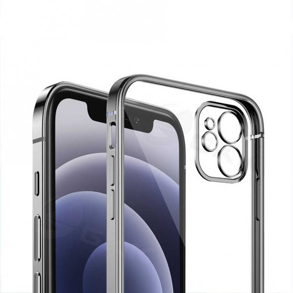 iPhone 12 Pro Kılıf Gbox Matte Electroplated Silikon - Resim 10