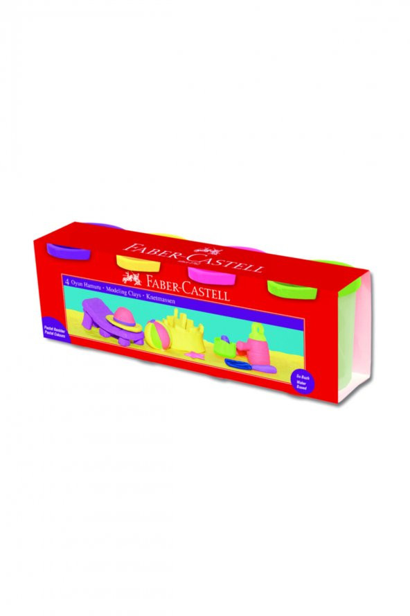 Silindir Oyun Hamurları 4 Pastel Renk Faber Castell Oyun Hamuru 4 Renk Pastel Tonlar ürün görseli 1