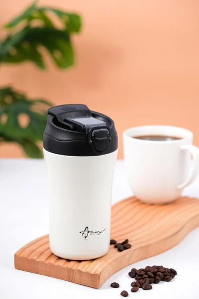 Penguen-3046 Beyaz Mug Termos 400ml - Resim 2