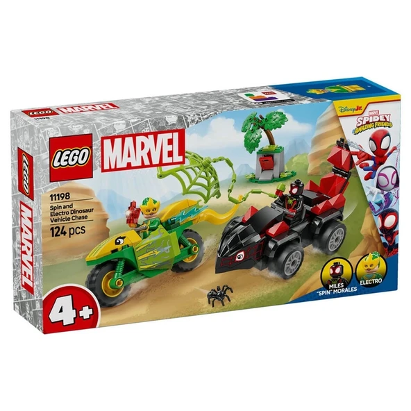 11198 Lego Marvel Spidey - Spin ve Electro Dinozor Aracı Takibi 124 parça +4 yaş ürün görseli 1