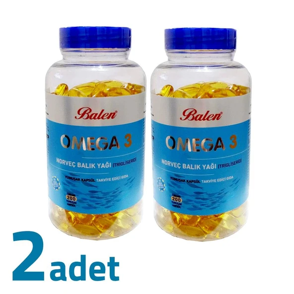Balen Omega 3 Norveç Balık Yağı Trglsrd 1380MG x 200 Kapsül x 2 Kutu ürün görseli 1