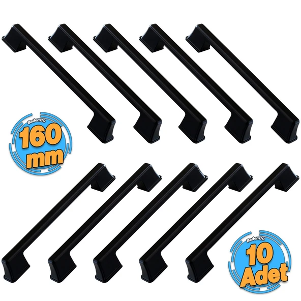 10 Adet Cemre Kulp 160 mm Siyah Metal Mutfak Mobilya Çekmece Mutfak Dolap Dolabı Kapak Kulbu 16 cm ürün görseli 1